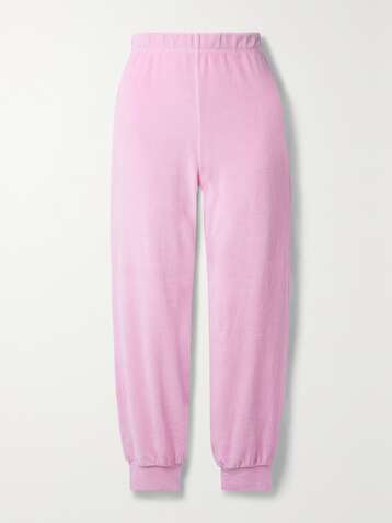 SUZIE KONDI Cotton-blend velour track pants