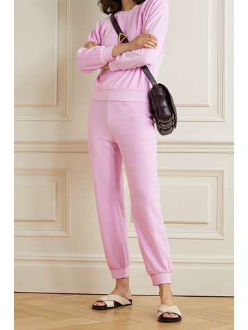 SUZIE KONDI Cotton-blend velour track pants