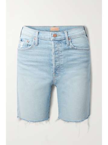 MOTHER The Tripper frayed denim shorts