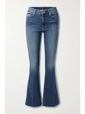 MOTHER The Weekender frayed high-rise flared jeans