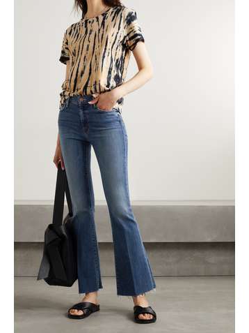 MOTHER The Weekender frayed high-rise flared jeans