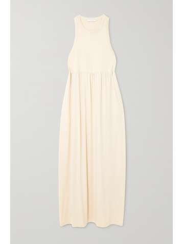 NINETY PERCENT + NET SUSTAIN gathered organic cotton-jersey maxi dress
