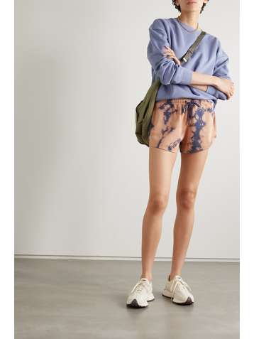 NINETY PERCENT + NET SUSTAIN tie-dyed organic cotton-jersey shorts