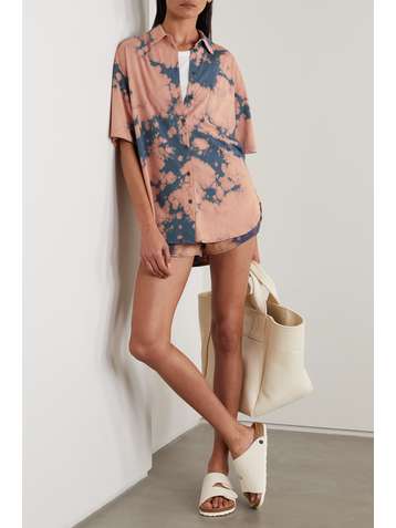 NINETY PERCENT + NET SUSTAIN tie-dyed organic cotton-jersey shirt