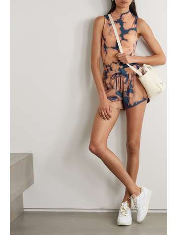 NINETY PERCENT + NET SUSTAIN tie-dyed stretch-TENCEL jersey bodysuit