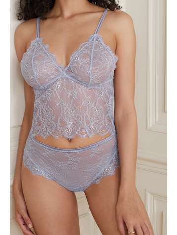 LOVE STORIES Dawn satin-trimmed scalloped lace bralette