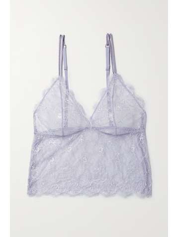 LOVE STORIES Dawn satin-trimmed scalloped lace bralette