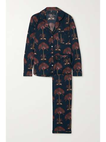 DESMOND & DEMPSEY Printed cotton-voile pajama set