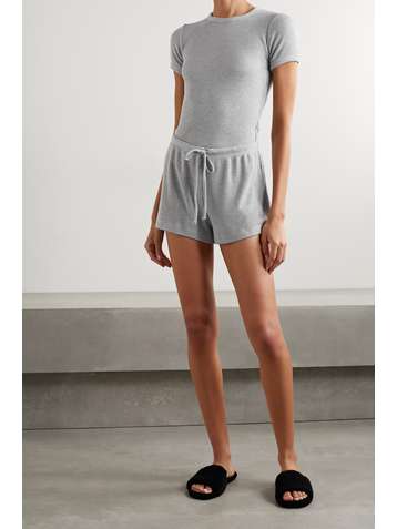 LESET Willow brushed waffle-knit T-shirt