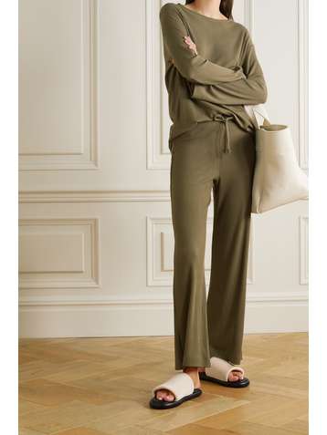LESET Pantalon de survêtement en mailles stretch côtelées Ali