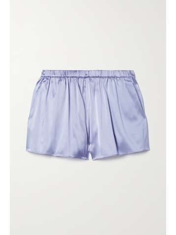 FLEUR DU MAL Star Pyjama-Shorts aus Stretch-Seidensatin