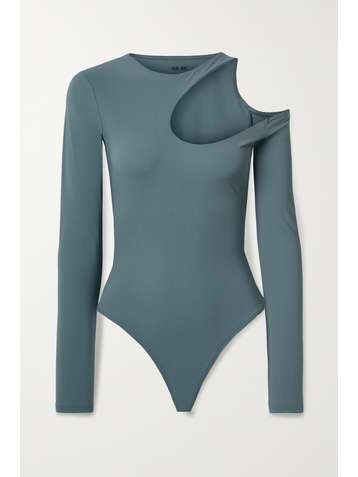 ALIX NYC Wrenn String-Body aus Stretch-Jersey mit asymmetrischer Schulterpartie und Cut-out