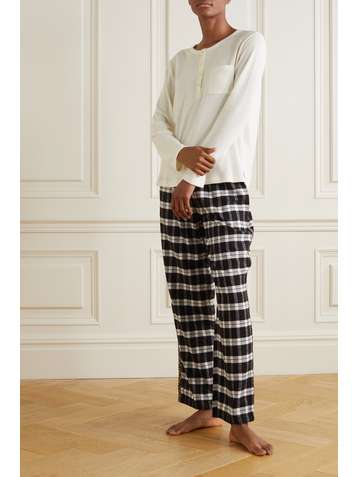DKNY Ribbed brushed jersey pajama top