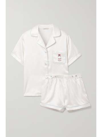 MORGAN LANE Katelyn Fiona embroidered satin pajama set