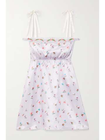 MORGAN LANE Hanna Nachthemd aus Satin mit Blumenprint und Spitzenbesatz