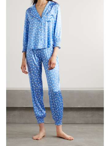 MORGAN LANE Anais Camille bedruckter Pyjama aus Satin aus einer Seidenmischung