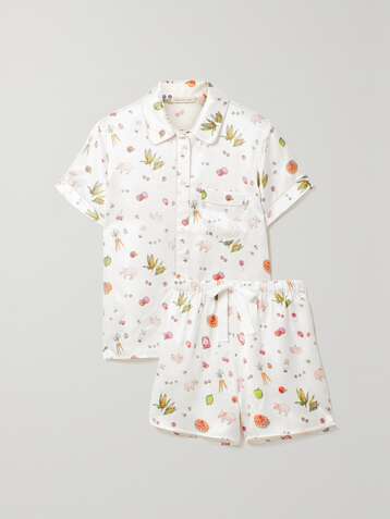 MORGAN LANE Tami Bea printed satin pajama set