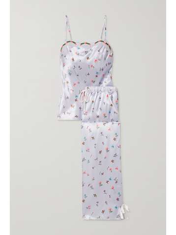 MORGAN LANE Bonnie Petal Pyjama aus Satin mit Blumenprint und Spitzenbesatz