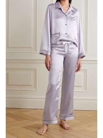 MORGAN LANE Ruthie Chantal Pyjama aus Satin mit Stickereien