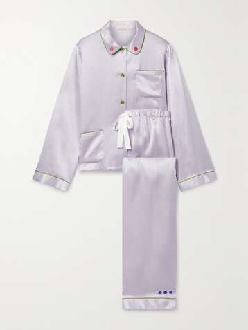 MORGAN LANE Ruthie Chantal Pyjama aus Satin mit Stickereien