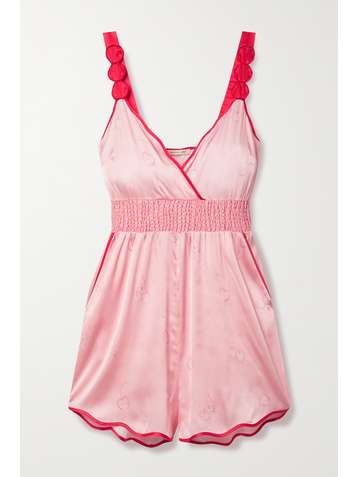 MORGAN LANE Cherri Playsuit aus bedrucktem Satin aus einer Seidenmischung