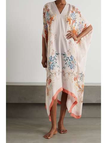 MENG Kaftan aus Seiden-Georgette mit Blumenprint