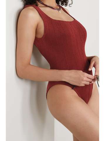 HUNZA G + NET SUSTAIN Nile ribbed swimsuit