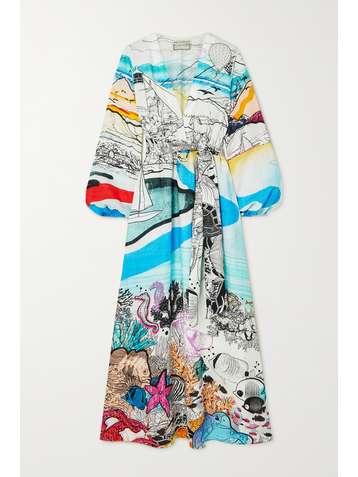 MARY KATRANTZOU MARY-MARE Ithaki printed linen-gauze maxi dress