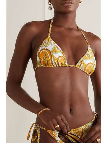 FAITHFULL THE BRAND + NET SUSTAIN Jacqueline paisley-print recycled triangle bikini top