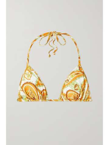 FAITHFULL THE BRAND + NET SUSTAIN Jacqueline paisley-print recycled triangle bikini top