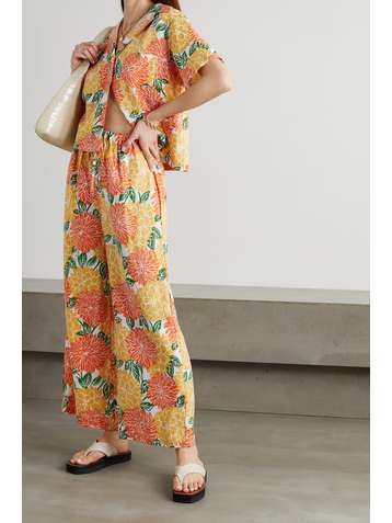 FAITHFULL THE BRAND + NET SUSTAIN Brielle floral-print linen wide-leg pants
