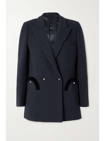 BLAZÉ MILANO Blazer à double boutonnage en crêpe de laine à finitions en velours Resolute Everyday