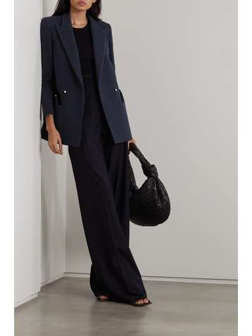 BLAZÉ MILANO Blazer à double boutonnage en crêpe de laine à finitions en velours Resolute Everyday