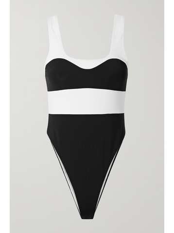 MARA HOFFMAN + NET SUSTAIN Idalia two-tone recycled swimsuit