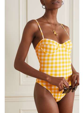 FAITHFULL THE BRAND + NET SUSTAIN Bea gingham underwired swimsuit