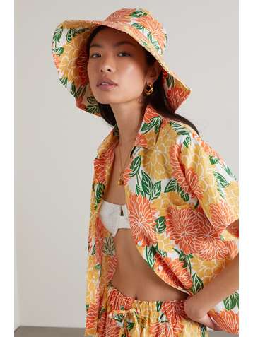 FAITHFULL THE BRAND + NET SUSTAIN Frederikke floral-print linen bucket hat