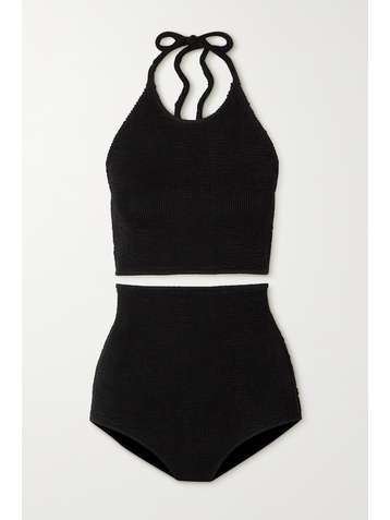 BOTTEGA VENETA Neckholder-Bikini aus Seersucker