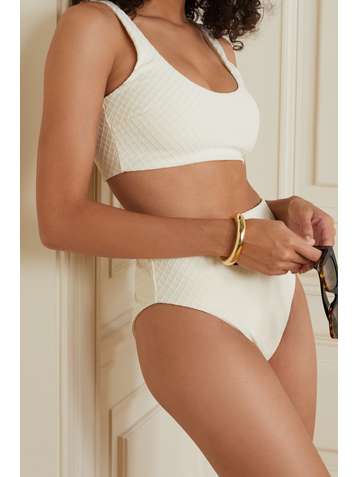 MARA HOFFMAN + NET SUSTAIN Lira recycled stretch-jacquard bikini top