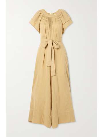 HANNAH ARTWEAR + NET SUSTAIN Clare belted cotton-gauze jumpsuit