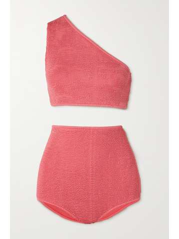 BOTTEGA VENETA Bikini aus Seersucker mit asymmetrischer Schulterpartie