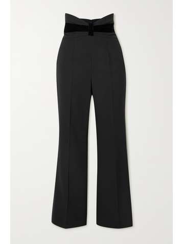 REDVALENTINO Pantalon évasé en grain de poudre à finitions en velours