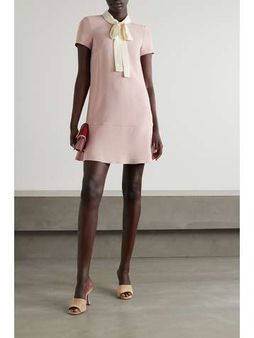 REDVALENTINO Mini-robe en crêpe à col noué