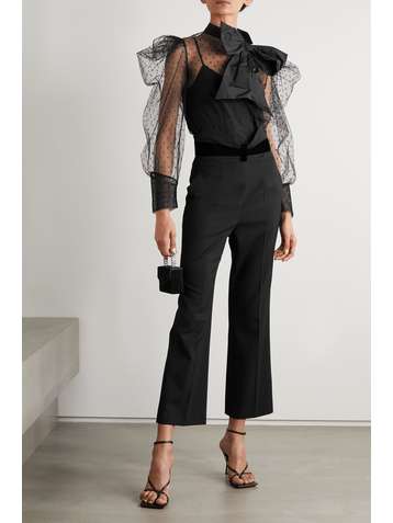 REDVALENTINO Blouse en tulle point d'esprit à finitions en taffetas