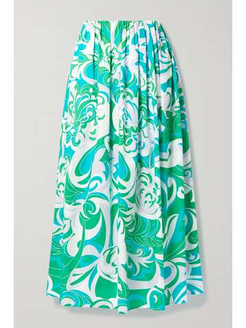 EMILIO PUCCI + NET SUSTAIN Albizia printed cotton-poplin maxi skirt