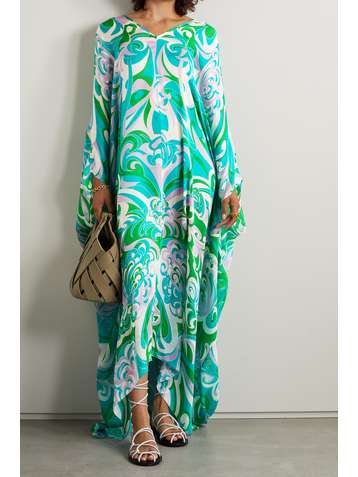 EMILIO PUCCI + NET SUSTAIN Albizia Kaftan aus bedrucktem Seidenchiffon