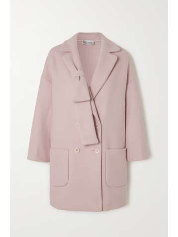REDVALENTINO Manteau à double boutonnage en laine mélangée à nœud