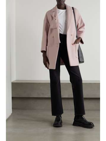 REDVALENTINO Manteau à double boutonnage en laine mélangée à nœud