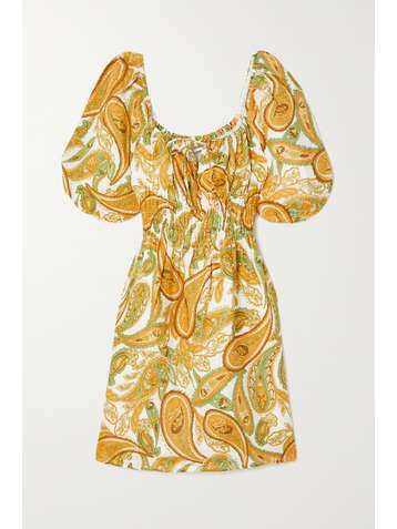 FAITHFULL THE BRAND + NET SUSTAIN Nikoleta paisley-print linen mini dress