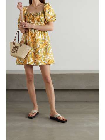 FAITHFULL THE BRAND + NET SUSTAIN Nikoleta paisley-print linen mini dress