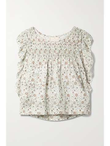 HANNAH ARTWEAR + NET SUSTAIN Narooma Oberteil aus Baumwollgaze mit Blumenprint und Biesen